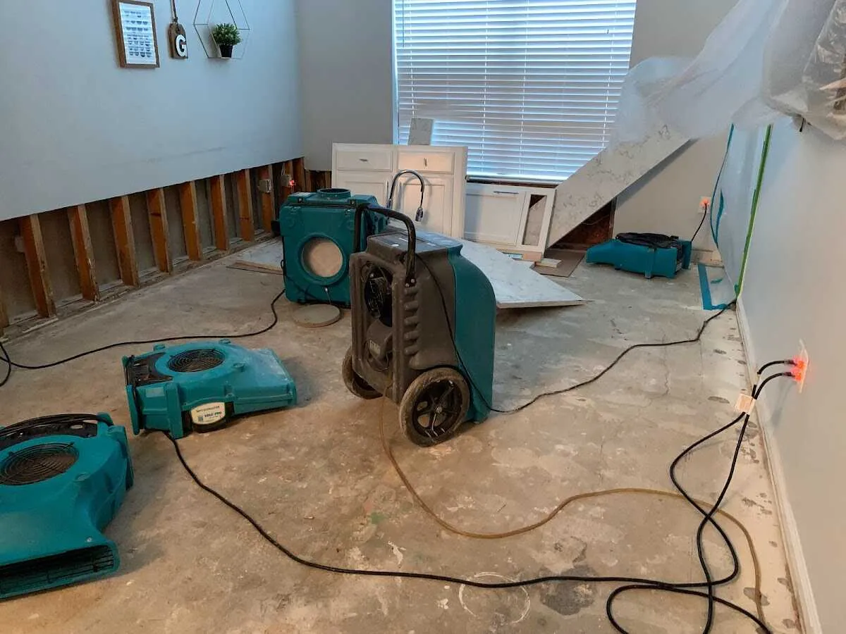 Dehumidifier in flood-cut room for Water Extraction & Removal in El Cerrito